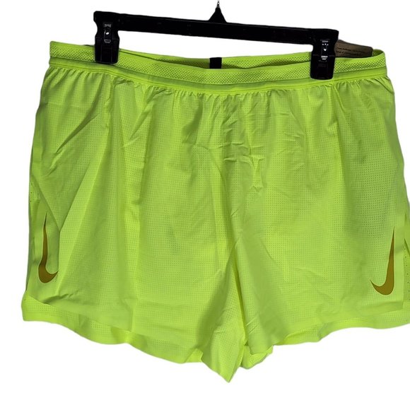 Nike Men's Size XL Volt Yellow/Green Dri Fit Racing Running Shorts - Picture 1 of 9